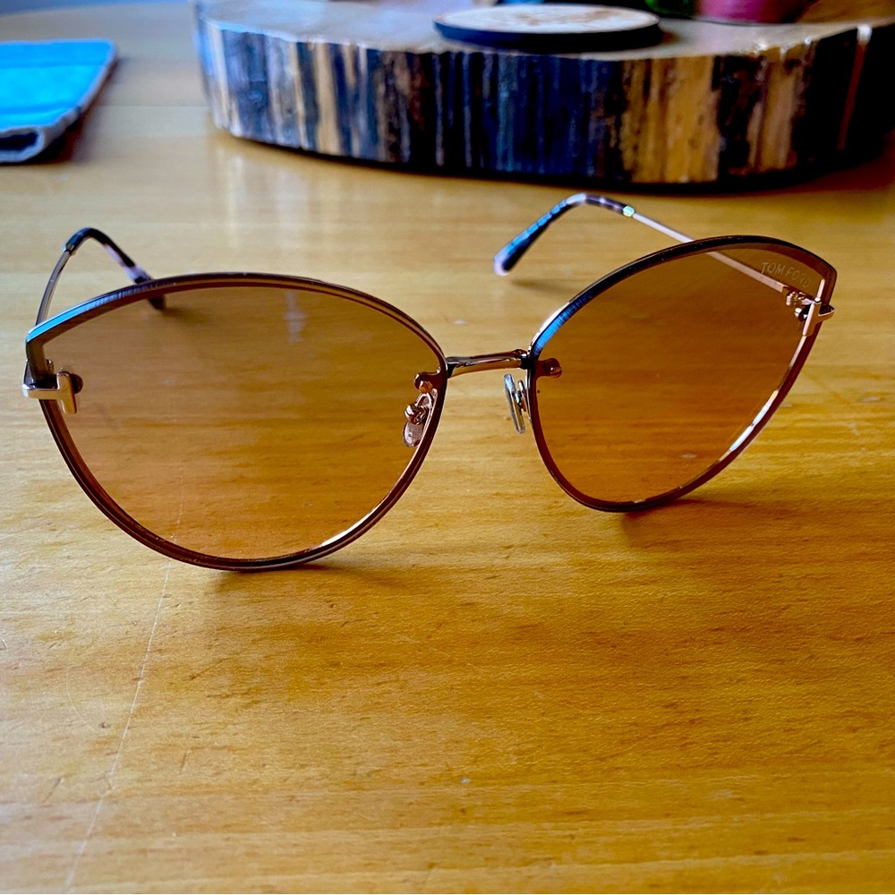 Tom Ford Brown Lens Sunglasses with Gold Accents